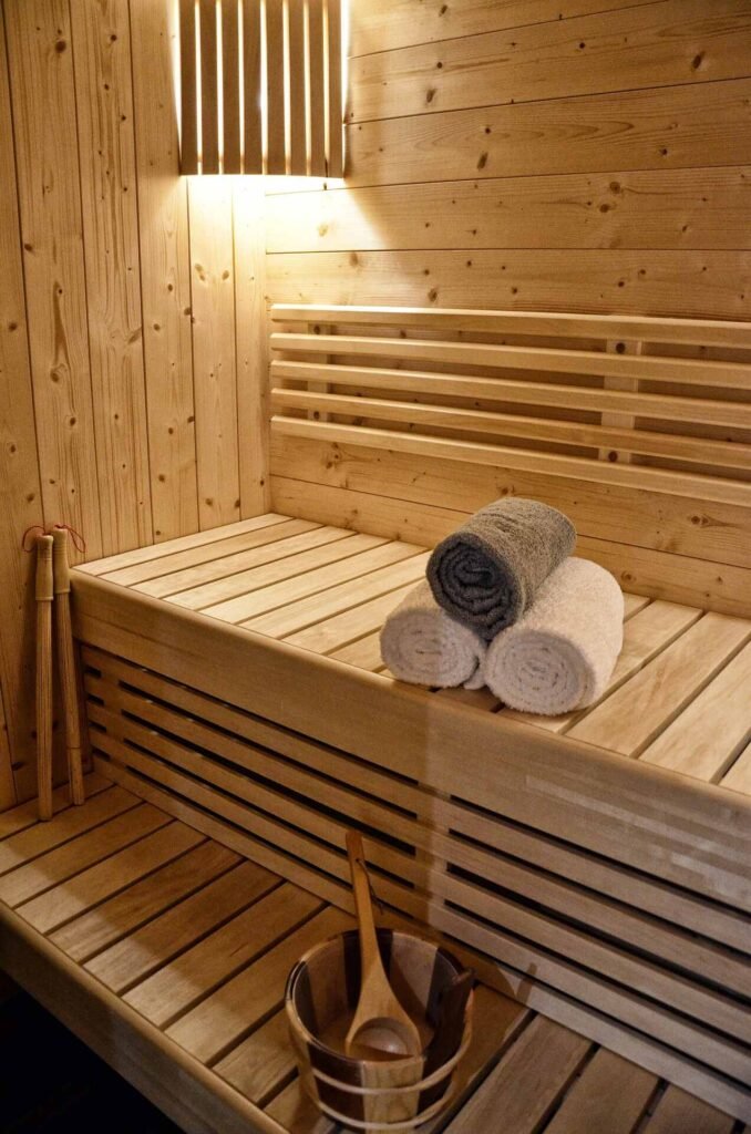 The interior of the sauna